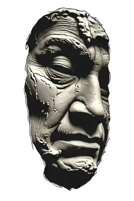 Crying Statue Face Morphing