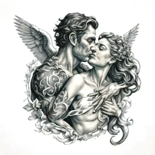 Dyonysius Holding His Wife Aphrodite