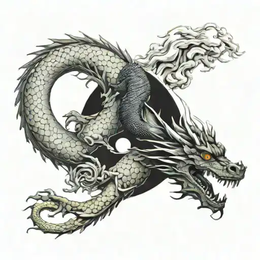 Dragon And Ying N Yang Arm Sleeve
