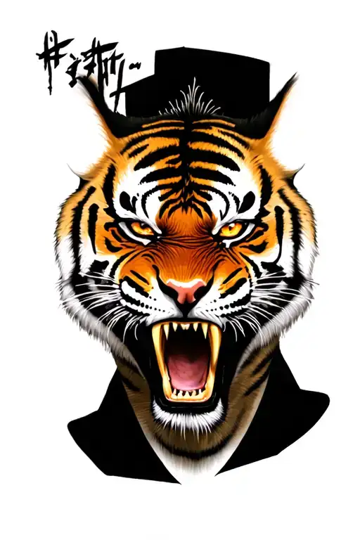 Scarred Eye Blind Tatto Face Of A Tiger Angry