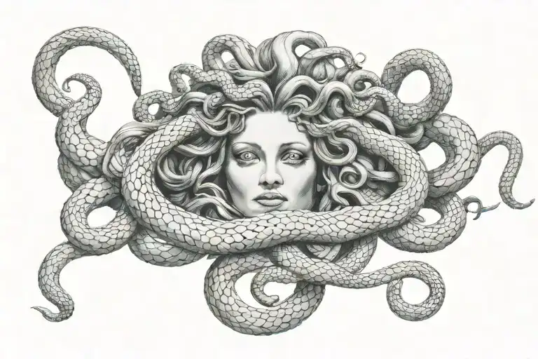Medusa With Hyper Realistic Snakes