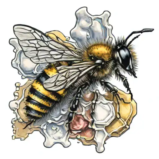 A Bee On A Paint Palette