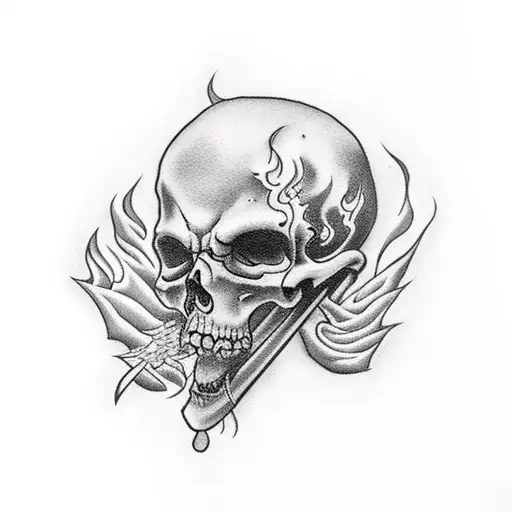 Grim Reaper Surrounded By Flames