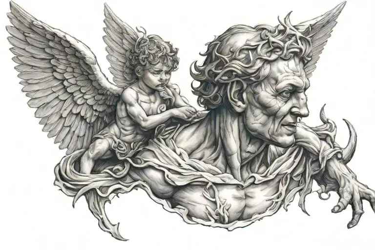 Angel Who Cuts Off The Devil's Head