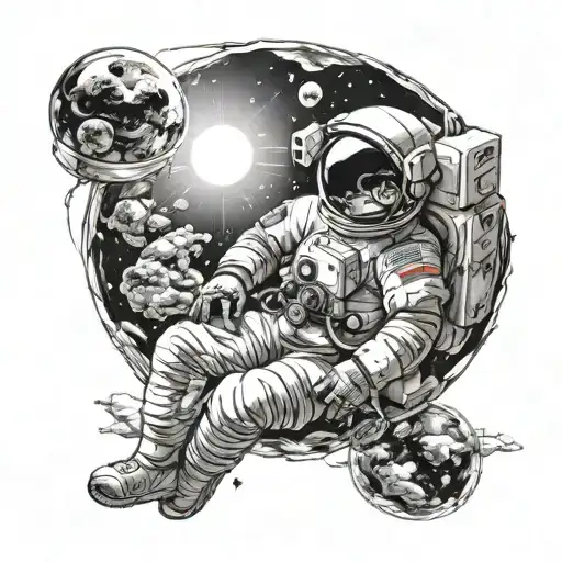 Astronaut Floating In Space