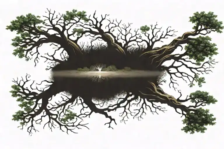 Tree Of Life With Roots Spreading