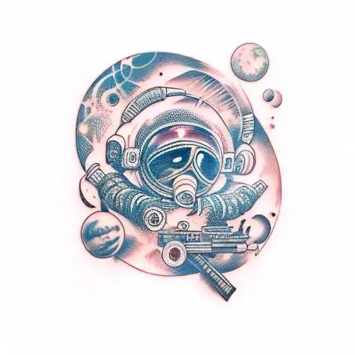 Beautiful Women In Outerspace Smoking