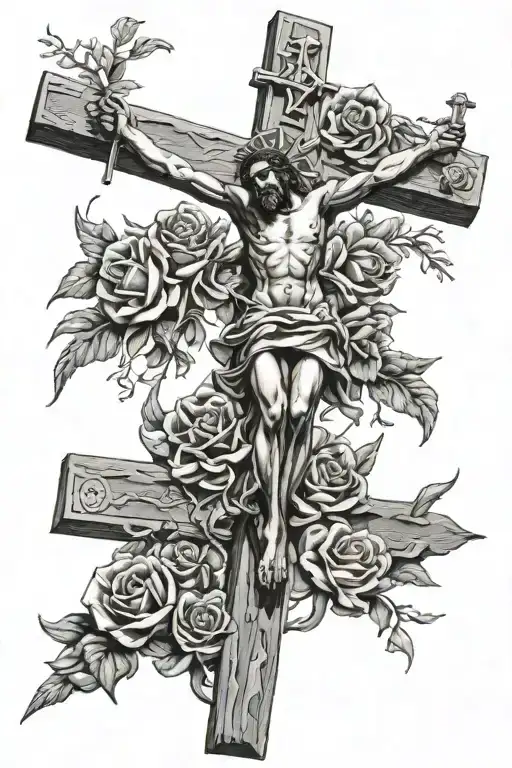 Curupira On A Crucifix With Guns