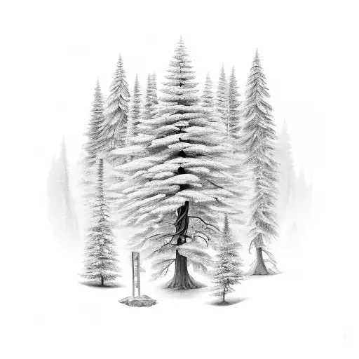 Rock Pathway To Pine Tree