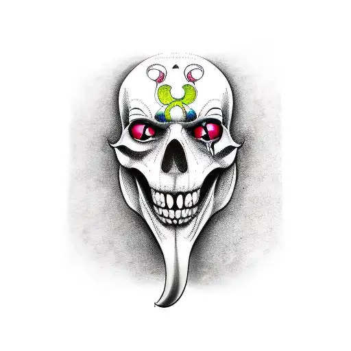 Half Clown Half Skull