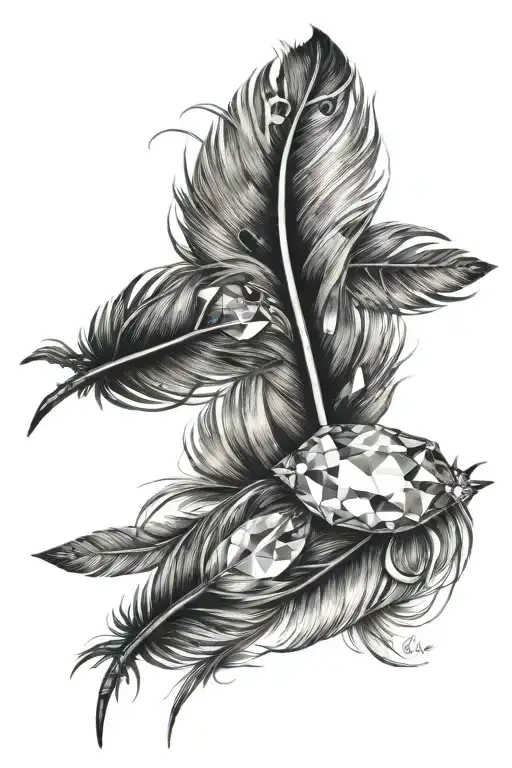 Feathers Behind A Diamond