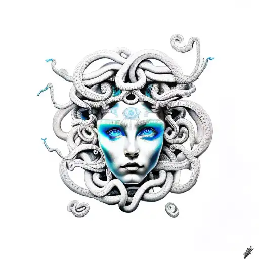 Medusa Sleeve With Blue Eyes