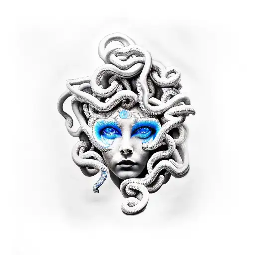 Medusa Sleeve With Blue Eyes