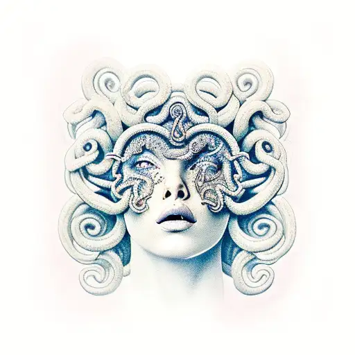 Microrealism Colorful Antique Medusa