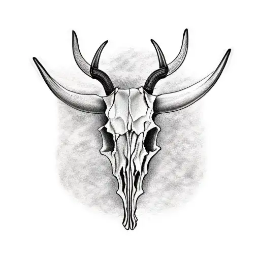 Longhorn Skull With Birth Flowers