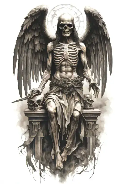 God Of Death Angel With Skul Half Alive