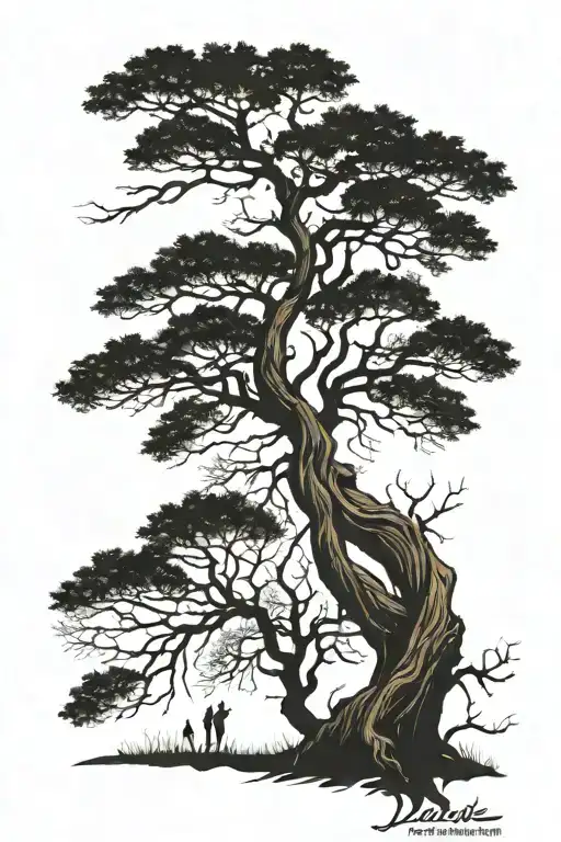 Live And Dead Tree Silhouette