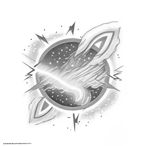 Lighting Storm With A Shooting Star