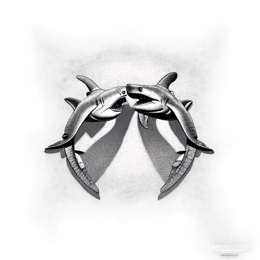 Turtle And Hammerhead Shark