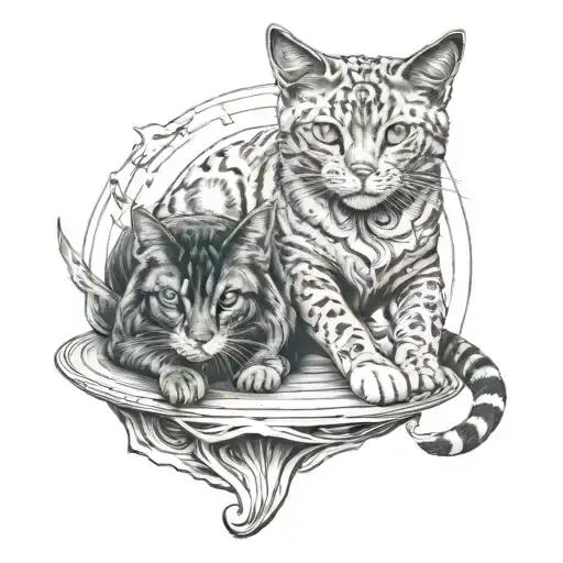 Dog And Cat And Manta