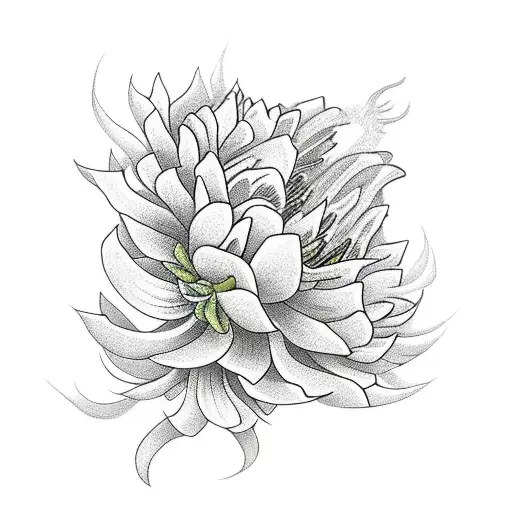 Dragon Surrounded By Spider Lilies And Peonies