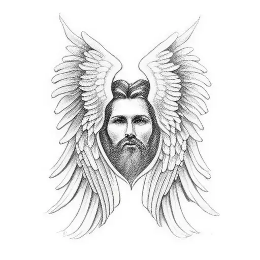 Sacred Heart With Angel Wings