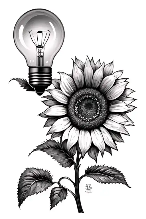 Sunflower With A Light Bulb