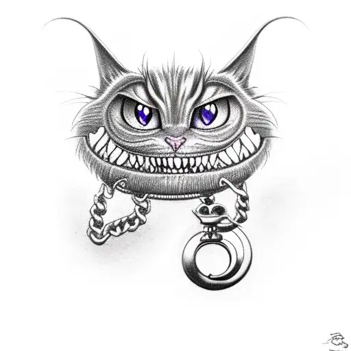Cheshire Cat With A Pocket Watch Full Sleeve
