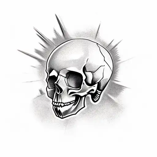 Skull And Motorcyclo