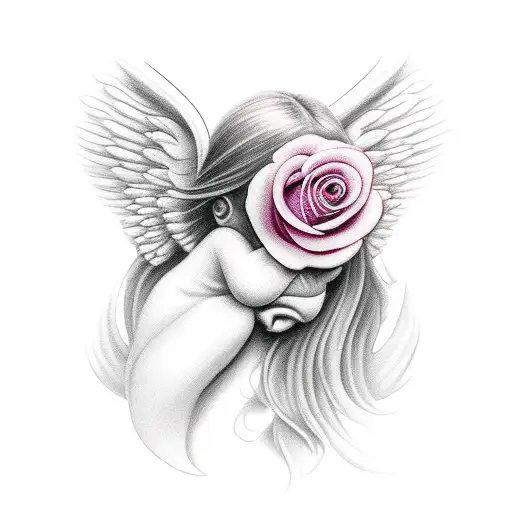 Angel With Rose
