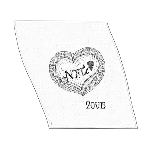 A Tattoo Of A Heart With A Date On It