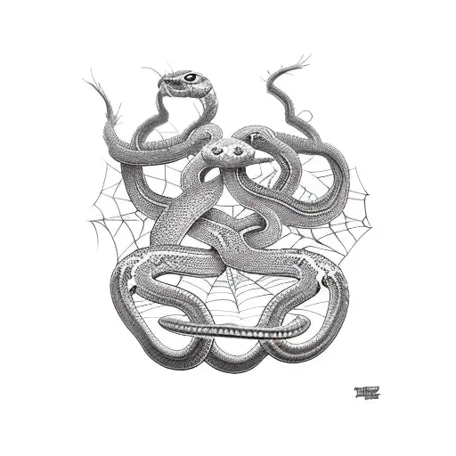 Snake Fighting With Spider