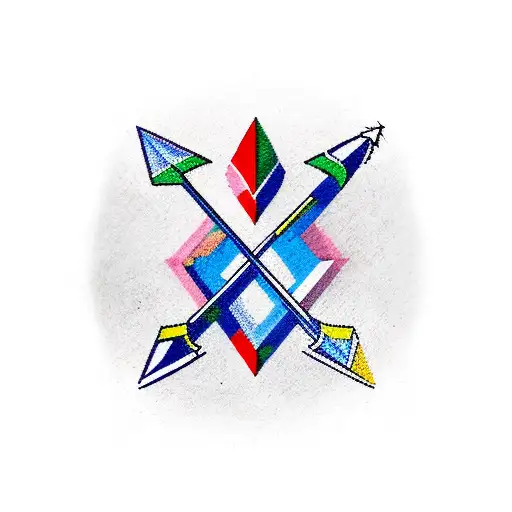 A Colorful Arrow With Sagittarius Symbol