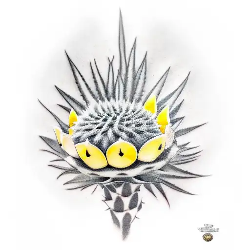 Raven Holding Yellow Cactus Flower