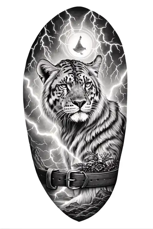 Animal And Lightining Storm And Belt And Nature