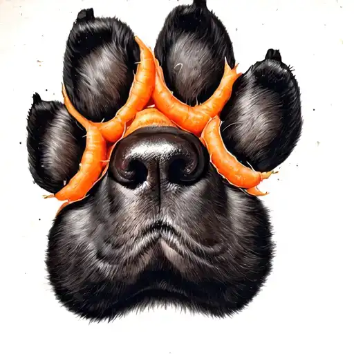 Dog Paw And Carrot