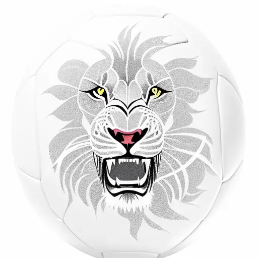 A Fierce Lion Roaring On A Soccer Ball