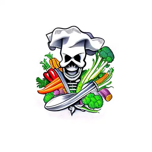 Evil Chef Skull With Veggies A D Culinary