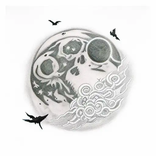 Graveyard Sleeve With Blood Moon And Birds And Zombies Coming From The Graves