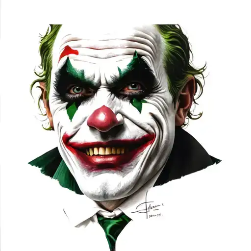 Joker Heavy Smile Realistic Drawing