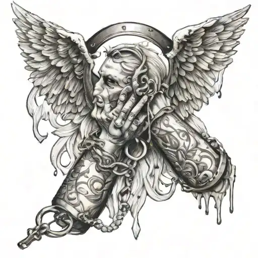 Death Dying Tears Angel Handcuffs