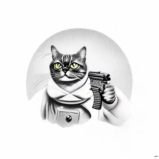 Cat With Gun