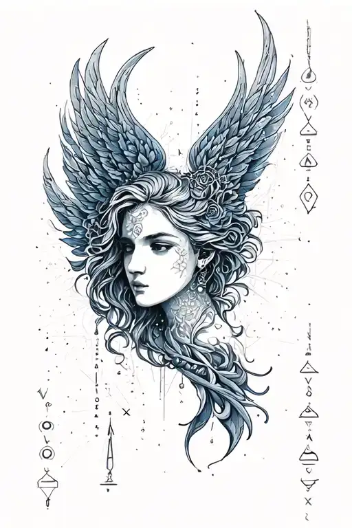 Virgo Sign And Symbol Incorporating Elements Constellation No Face