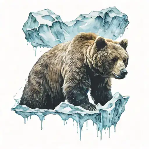 Bear Ice Floe Watercolor