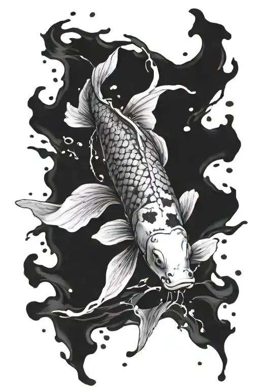 Ink Blot Koi Fish