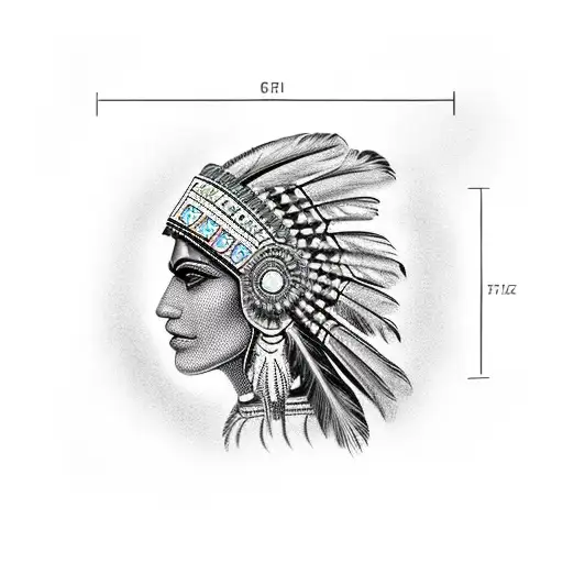 Indian Head With Headdress With Negative Filigree
