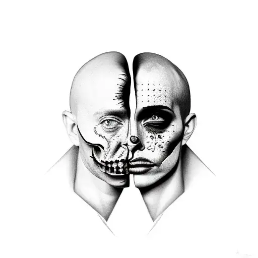 Two Faced Person Black & White