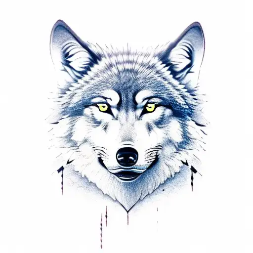 Aggressive Wolf Face With Creed Name Below