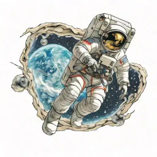 Astronaut Floating In Space