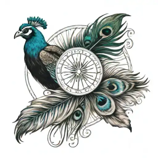 Peacock Feather And Buffalo
